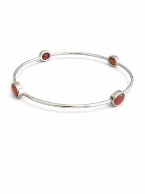 Sterling Silver Carnelian Bangle Bracelet New